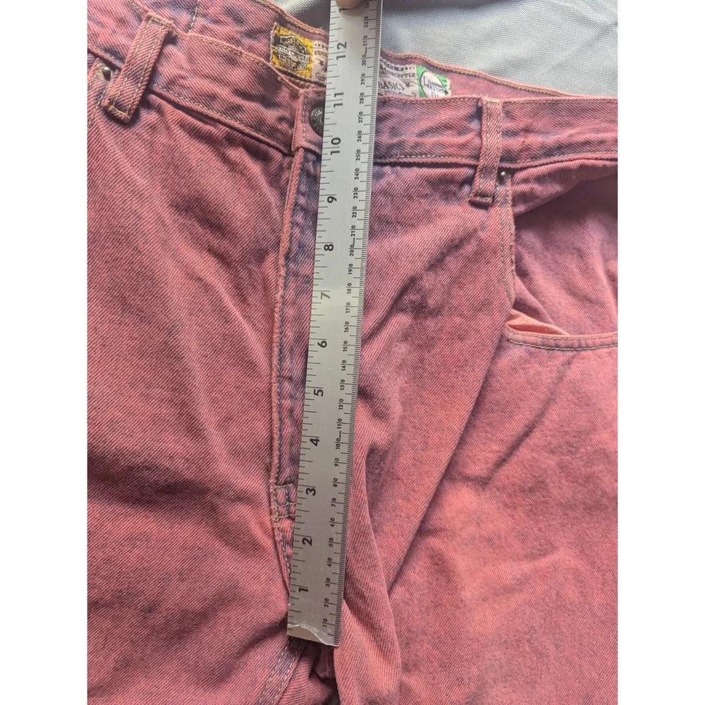 Bugle Boy Gold Crest  Vintage 90s Blue Loose Fit Jeans Red Grunge 36x30